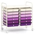 thumbnail image 1 of Costway Chariot Roulant à 12 Tiroirs pour Rangement de Scrapbooking et Papier, Bacs d'Atelier, Violet, 1 of 10
