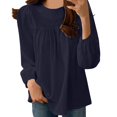 thumbnail image 1 of Timegard Womens Plus Size Tops Crew Neck Long Sleeve Ruched Comfy Tee Shirts Fall Casual Loose Tops, 1 of 7