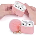 thumbnail image 3 of Airpods 3(2021), Apple Airpod 3rd Generation Women's Case, Air Pod 3rd Generation Charging Case Silicone Case with Pom Pom Keychain Accessory(Green), 3 of 5