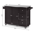 thumbnail image 2 of Costway Kitchen Island 2-Door Storage Cabinet Stainless Steel Top w/ Drawers, 2 of 10