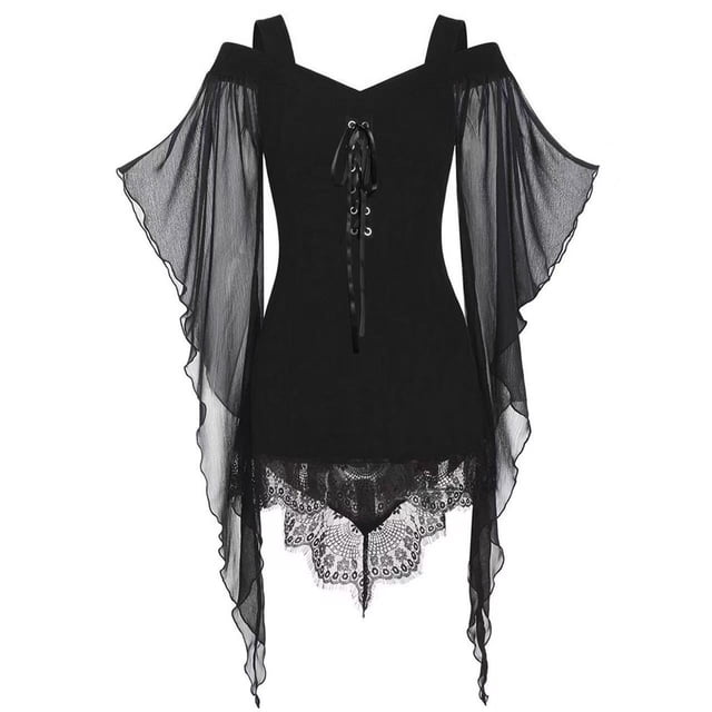 LOVZFMLL Dresses Women's Style Camisole Irregular Splicing Together Strap Straps Gothic Dress
