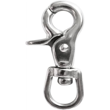 Zhuge Fermoir Mousqueton en Acier Inoxydable 304 Robuste Crochets Pivotants à Pression Boucle pour Animaux Clip de Gâchette Porte-Clés Chien Cheval 65mm (Argent)