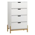 thumbnail image 1 of 4 Drawer Scandi-Minimalist Solid Wood Chest Dresser - White, 1 of 6