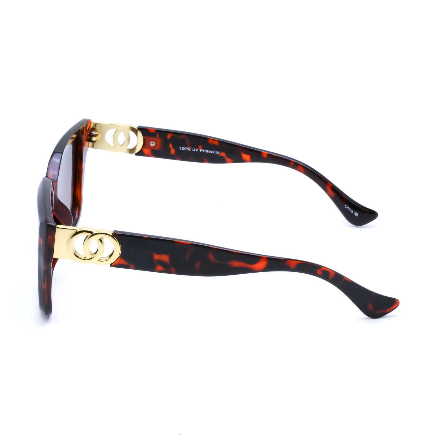 Lunettes de soleil polarisées Time & Tru écaille et dorées carrées