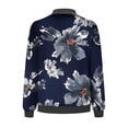 thumbnail image 4 of Pisexur Veste de Baseball pour Femmes Plus Cardigan Kimono Léger à Fleurs Imprimé Manches Longues Zip Veste Bomber, 4 of 4