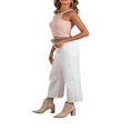 thumbnail image 4 of Women Girl Summer Rib Solid Color Tank Top   Neck Sleeveless Crop Top, 4 of 6