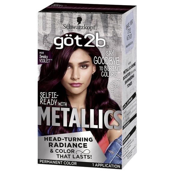 Schwarzkopf Got2b Metallics Coloration Permanente pour Cheveux, M49 Violet Fumé