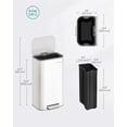 thumbnail image 2 of 8-Gallon (30L) Stainless Steel Kitchen Trash Bin with Soft Close Lid, Inner Bucket & Non-Slip Pedal, Cloud White, 2 of 5