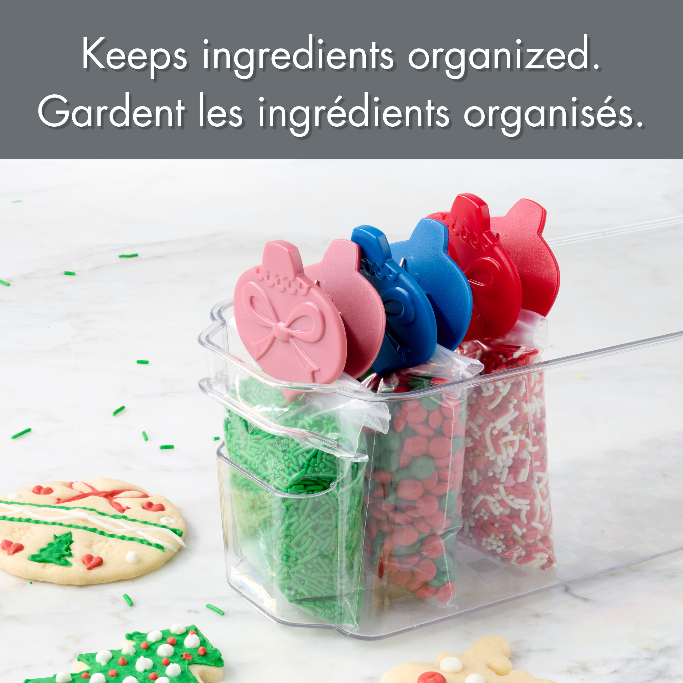 3-Pack Holiday Time Magnetic Bag Clips, Ornament Shape