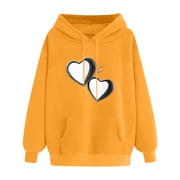 ZMFXJPE Sweat Shirt Women's Lightweight Hoodies Womens Fleece Sweatshirt Hoodie Pullover Sweaters for Women(Yellow,XL)
