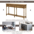 thumbnail image 4 of Noble House Table Console Table de Sofa Assemblage Facile avec Deux Tiroirs de Rangement et Tablette Inférieure pour Salon, Entrée, Vieux Pin, 4 of 9