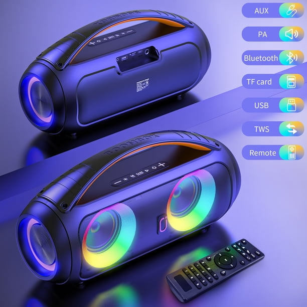 JYX Waterproof Bluetooth Speaker, Ourdoor Speaker with DJ Lights