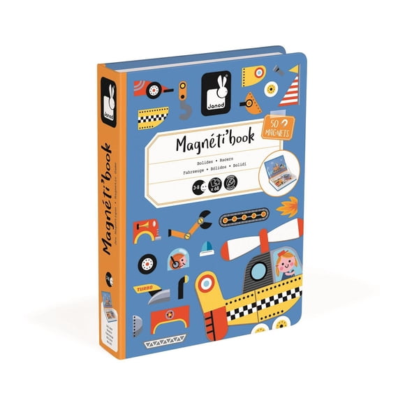 Janod • Livre Magneti'Book Voitures • 3 à 8 ans • Jeu éducatif magnétique pour enfants
