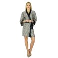 thumbnail image 2 of Bimba Peignoir Court Uni pour Femmes avec Ceinture, Modal Doux en Coton, Enveloppant, Rond, Uni, 2 of 6