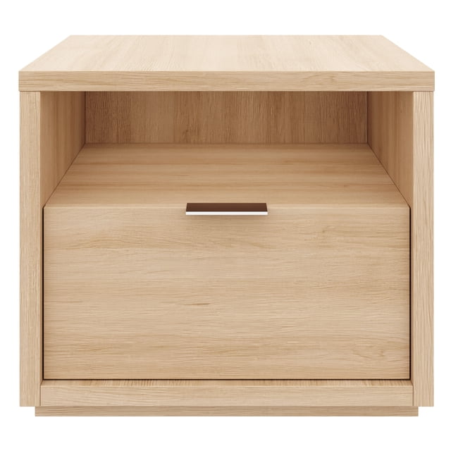 Table de chevet à 1 tiroir Nexera, Chêne blond naturel