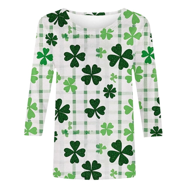 RXMEKW T-Shirt à Manches 3/4 Imprimé Carnaval pour Femmes Coupe Ample Col Rond Haut pour Usage Quotidien Imitation Soie