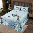thumbnail image 2 of Erosebridal Sea Turtle Coverlet Set King, Watercolor Bedding Set, Ocean Animals Decor, 3 Pieces, 2 of 5