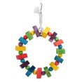 thumbnail image 4 of Wooden Bird Swing Perch, Easy To Install Bird Wooden Blocks Swing Colorful Natural Safe  For Birds For Parrots, 4 of 8