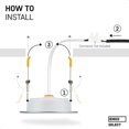 thumbnail image 4 of Projecteurs de Plafond LED IP54, Blanc Chaud 3000K / Ensemble de 3 Projecteurs LED Ronds Extra Plats 7 Watts (7W) / 700 Lumens, Argent, 4 of 5