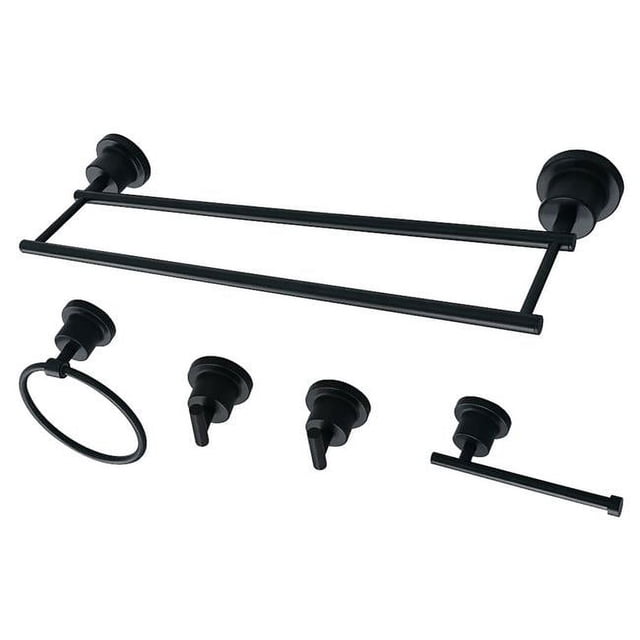 Kingston Brass BAH821318478MB Concord 5 Piece Bathroom Accessory Set - Matte Black