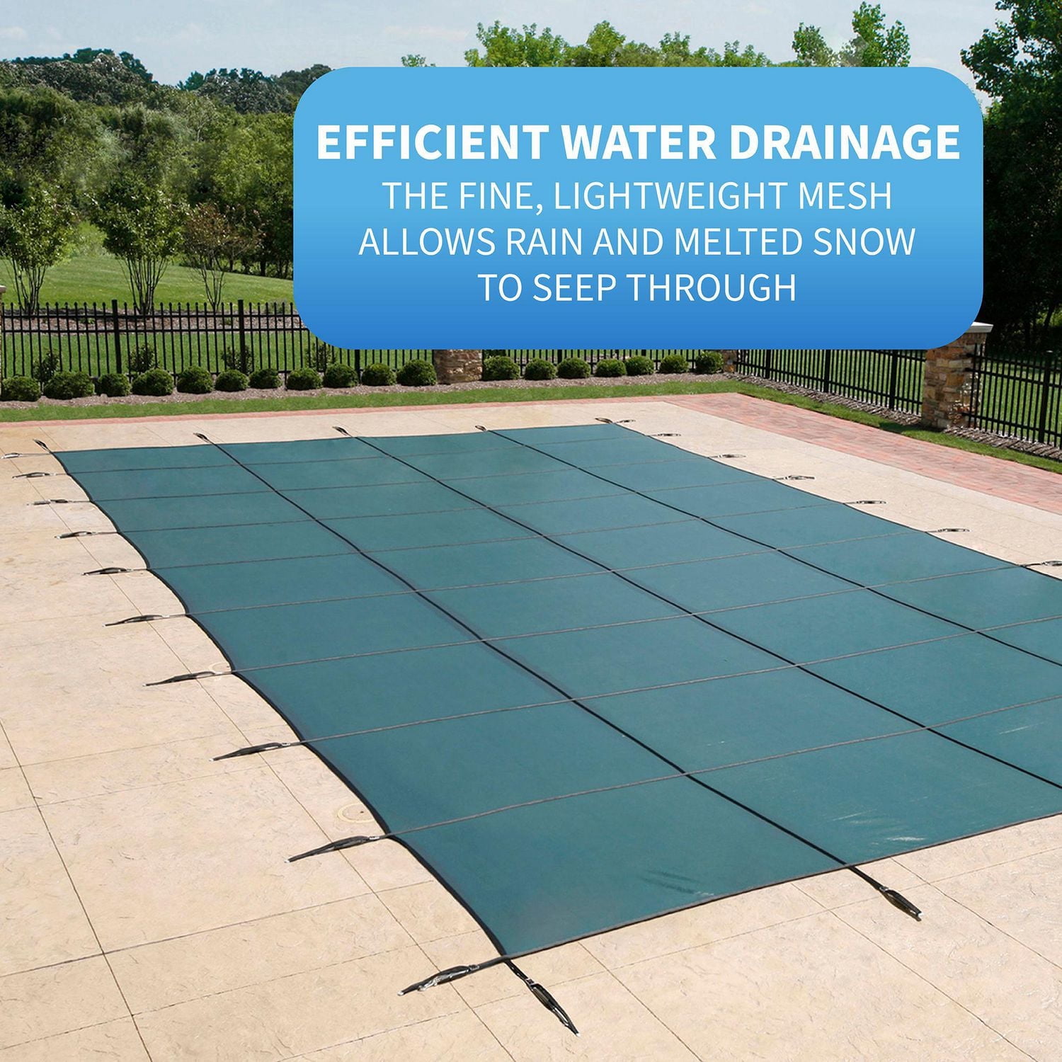 Dirt Defender Couvre-piscine rectangulaire pour piscine creusée, 20 x 40 pi