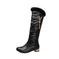 thumbnail image 3 of EGNMCR Bottes Hauteur Genou Bottes pour Femmes Grande Taille avec Bout Rond Imprimé en Relief Cuissardes, 3 of 7