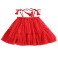 thumbnail image 1 of Kids Sequins/ Dots Print Sleeveless Tie-Up Ruffle A-Line Dress, 1 of 8