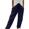 thumbnail image 1 of FNFYFH Clearance Women's Stylish Linen Pants Elastic Waist, 1 of 5
