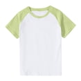 thumbnail image 1 of VKOYWKM T-Shirts pour Tout-Petits Garçons Filles à Blocs de Couleur Raglan Hauts Mignons Col Rond Manches Courtes T-Shirts Petites Filles Chemise de Rentrée, 1 of 9
