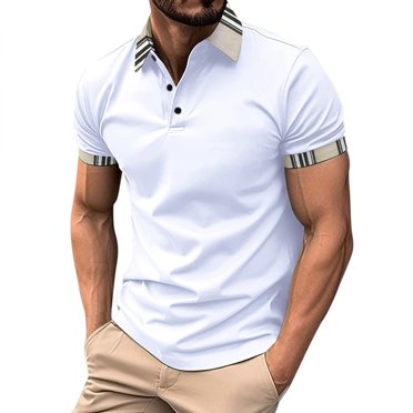 Ketyyh-chn99 Mens Golf Polo Classic Fit Mens Shirts 2024 Short Sleeve Loose Tops Men Tunic Blouse Shirt White,2XL