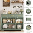 thumbnail image 3 of Homfa Buffet Bahut de Cuisine 42,5 Pieds', Armoire de Rangement Style Ferme à 3 Tiroirs pour Café avec Tablette Ajustable, Vert, 3 of 7