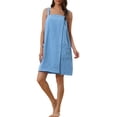 thumbnail image 1 of INSPIRE CHIC Women's Terry Wrap Bathrobe Spa Robe for Gym Pool Shower Bath Towel Robe Shower Dress M Blue, 1 of 6