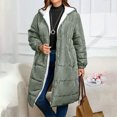 thumbnail image 2 of Sentmoon Womens Coats and Jackets Women's Jacket Work Christmas Gifts Women's Solid Color Long-sleeved Hooded Fashion Padded Jacket Fall and Winter for Holiday Gifts, 2 of 9