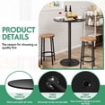thumbnail image 4 of Homall Bistro Pub Table Round Bar Height Cocktail Table Metal Base MDF Top Obsidian Table with Black Leg 23.8-Inch Top, 39.5-Inch Height, Black, 4 of 9