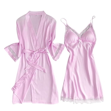 Nouvelle Nuisette en Satin Soyeux pour Femmes Peignoirs sous-Vêtements Vêtements de Nuit Lingerie