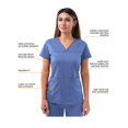 thumbnail image 3 of Adar Pro Blouses Médicales pour Femmes - Haut à Col en V, 3 of 7