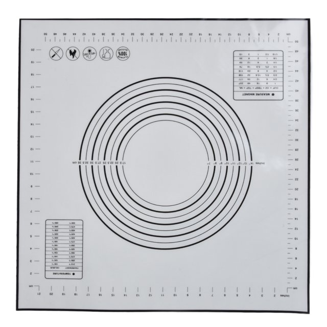 Silicone Pastry Mat, 60 X 60cm Fondant Mat with Measurement for Rolling Dough Baking