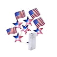 thumbnail image 2 of Yhmxh Décorations du 4 Juillet Décorations d'Inauguration Étoiles Rouges Blanches Bleues et Lumières du Drapeau à Piles Drapeau des États-Unis Décorations Patriotiques pour Intérieur Extérieur Jour du Souvenir 4 Juillet Jour de l'Indépendance, 2 of 6