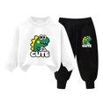 thumbnail image 2 of Pisexur Ensemble de Vêtements d'Automne pour Bébés Filles Garçons 2 Pcs Mode Décontractée Imprimé Mignon Manches Longues Col Rond Chandails en Molleton et Pantalons de Survêtement Ensemble de Survêtement pour Enfants Filles Garçons 3-8 Ans, 2 of 4