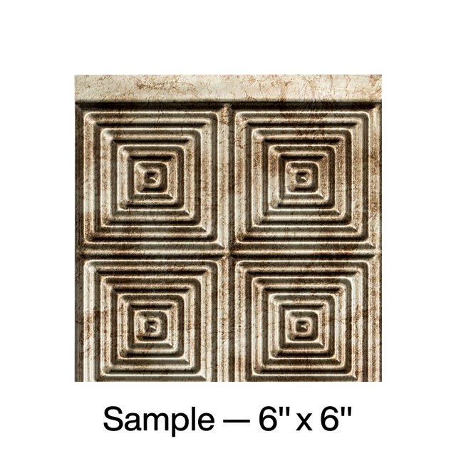 Fasade Miniquattro Bermuda Bronze Vinyl Backsplash Panel Sample 6x6 Inch