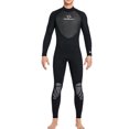 thumbnail image 1 of maskred Combinaison de Plongée Anti-Froid Bonne Élasticité à Manches Longues Maillot de Bain Respirant Bordure en Cuir Lisse Classique Col Ras du Cou Combinaison pour Homme Noir TG, 1 of 6
