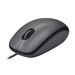 Logitech M100 Fils USB Souris, 3-Buttons,1000 DPI Suivi optique, Ambidextreus, Compatible avec PC, Mac, Ordinateur portable - gris