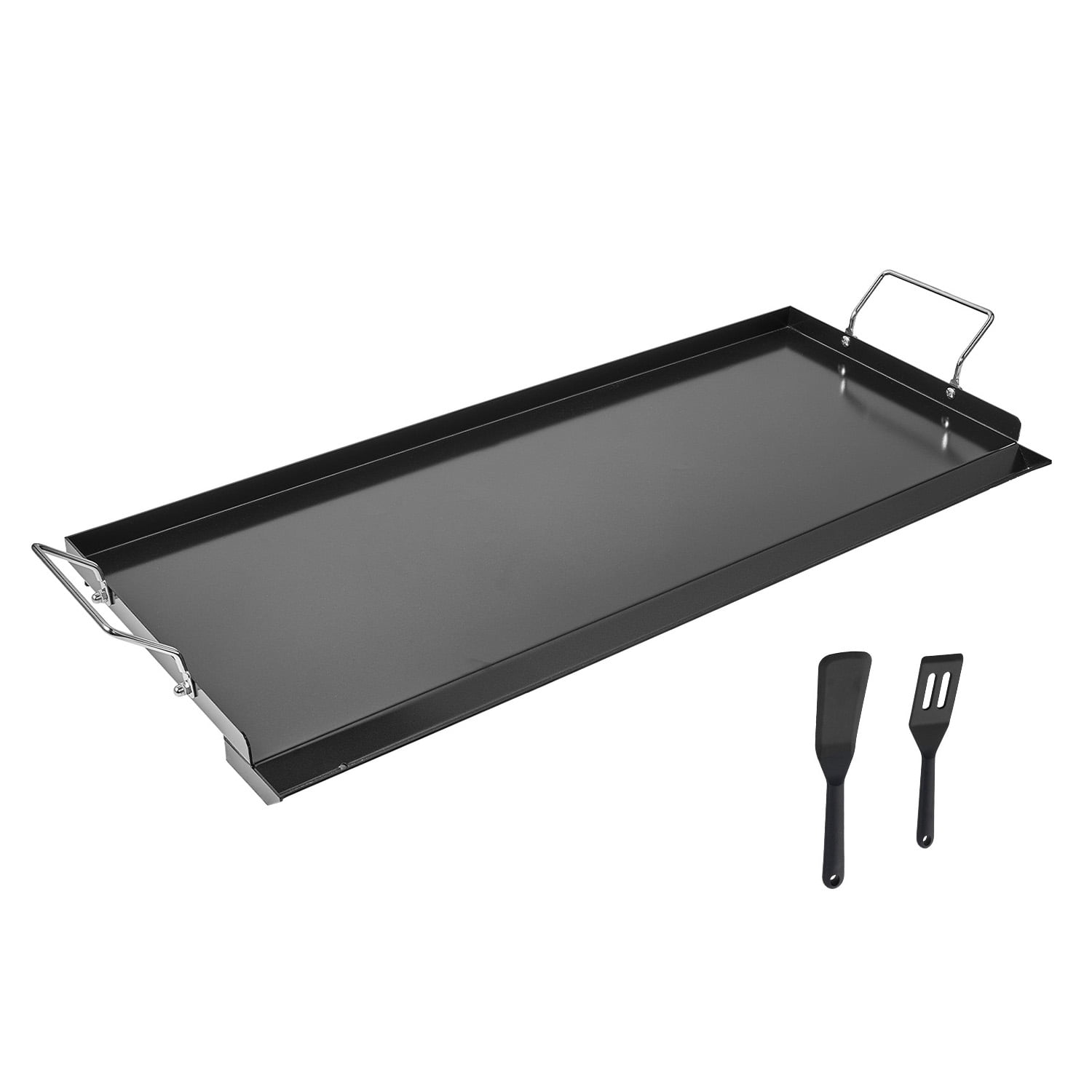 Kffkff Carbon Steel Griddle, 32x14 Inch Universal Flat Top Rectangular Plate, Gas Grill Griddle For Bbq Grill, Teppanyaki, Portable Family Cookware Wi