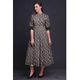 thumbnail image 4 of Bimba Geometric Button Down Dress Print Mandarin Collar Roll Up Sleeves Shirt Dress-X-Small, 4 of 5