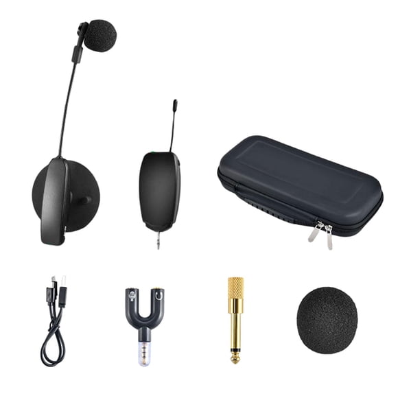 TISHITA 1 Set Wireless Instrument Microphone Clip‐On System Amplifier Receiver with Case