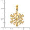 thumbnail image 2 of 14k Yellow Gold Snowflake Necklace Charm Pendant Winter, 2 of 6
