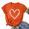thumbnail image 1 of Styesk T-Shirts pour Femmes Confortables Doux Col Rond T-Shirts Chandail Mode Léger Manches Courtes T-shirt Saint-Valentin Graphique Décontracté Grande Taille Hauts Imprimé Cœur Hauts de Sortie, 1 of 3