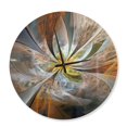thumbnail image 2 of Designart Fleur fractale jaune symétrique horloge murale, 2 of 4