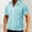 Sky Blue, variant on Men's Casual Short Sleeve Hoodie, Lightweight Polyester Pullover with Turn-Down Collar for Daily Wear
