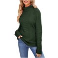 thumbnail image 2 of Jienlioq Chandails pour Femmes Col Roulé pour Femmes Chandail Récréatif en Tricot Chandail à Manches Longues Hauts Vert P, 2 of 3